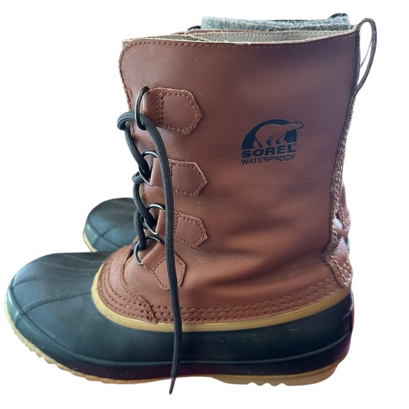 Sorel 1964 Pac Cayenne Leather Lace Waterproof Rubber Duck Boots Men’s Size 11 - Picture 1 of 6